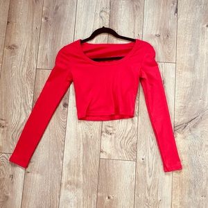 Brand New red cropped long sleeve